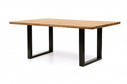 Standart Quentin rusztikus tömör tölgy asztal - 200x100cm vagy 220x100cm - fém lábbal