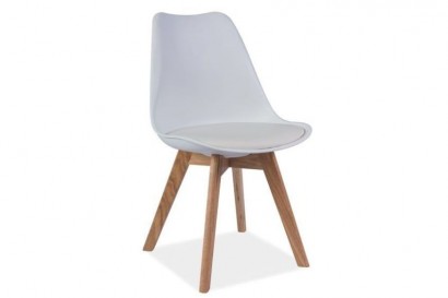 Jensen falábú műanyag szék - fehér/bükk