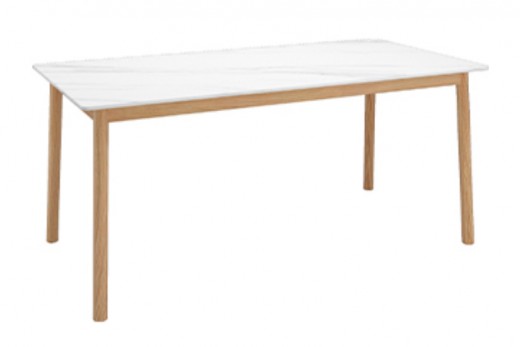 Angle asztal 160 - tölgyfa márvány mintás szinterezett technikai kő lappal