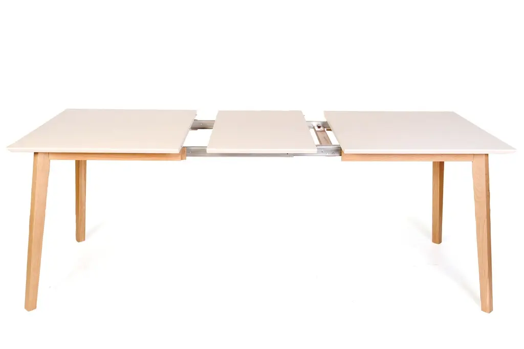Standart Awinko bükk asztal, 140 cm-ről bővíthető változatban - fehér asztallappal.webp