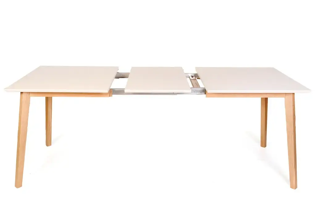 Standart Awinko bükk asztal, 140 cm-ről bővíthető változatban - fehér asztallappal.webp