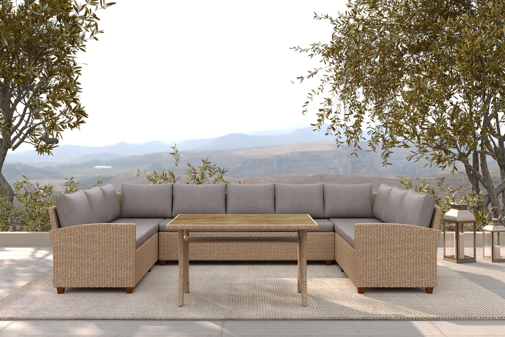 UNIQUE Furniture Ventura 9 személyes garnitúra, tárolóval és védőhuzattal